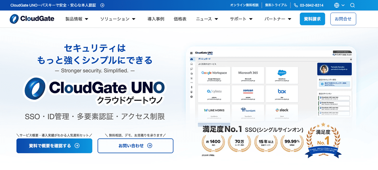 CloudGate UNO marketing website homepage