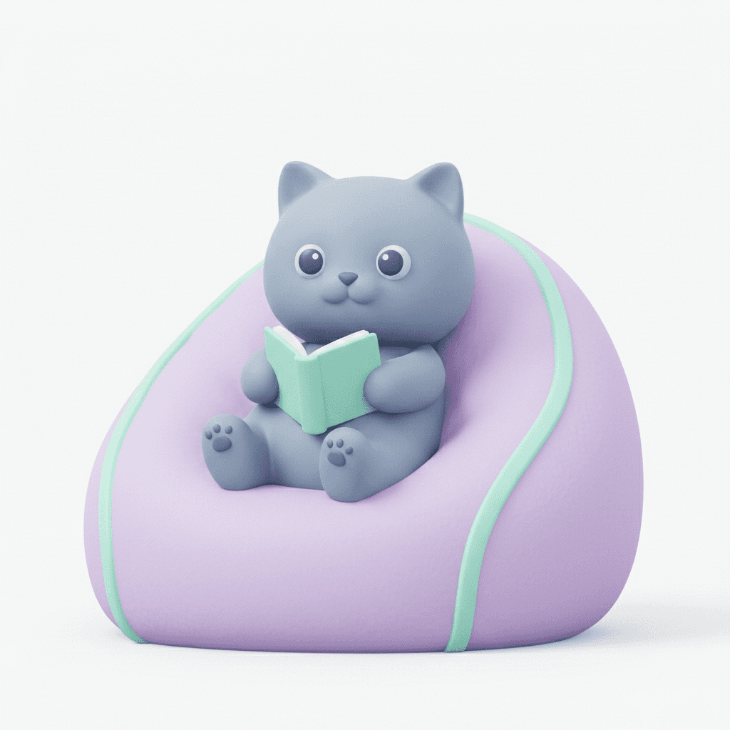 Cat mascot reading certificate